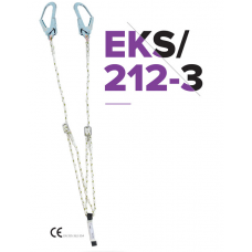 EKS 212-3 Şok Emicili Ve Çelik Karabinalı Ayarlı Çift Bacaklı Lanyard