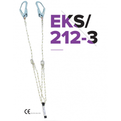 EKS 212-3 Şok Emicili Ve Çelik Karabinalı Ayarlı Çift Bacaklı Lanyard