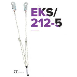 EKS 212-5 Şok Emicili Ve Kilit Kanca Karabinalı Ayarlı Çift Bacaklı Lanyard