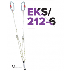 EKS 212-6 Şok Emicili Ve Karabinalı Çift Bacaklı Ayarlı Lanyard