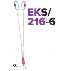EKS 216-6 Çelik Karabinalı Çift Bacaklı Lanyard