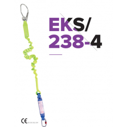 EKS 238-4 Şok Emicili ve Çelik Karabinalı Tek Bacaklı Elastik Lanyard