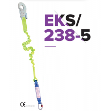 EKS 238-5 Şok Emicili Ve Kilit Kanca Karabinalı Tek Bacaklı Elastik Lanyard