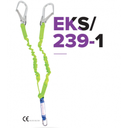 EKS 239-1 Şok Emicili Ve Alüminyum Karabinalı Çift Bacaklı Elastik Lanyard
