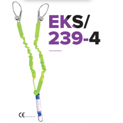 EKS 239-4 Şok Emicili ve Çelik Karabinalı Çift Bacaklı Elastik Lanyard