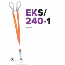 EKS 240-1 Şok Emicili ve Alüminyum Karabinalı Çift Bacaklı Kolonlu Lanyard