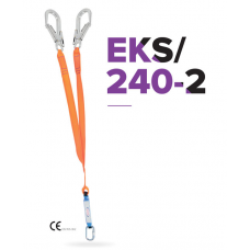 EKS 240-2 Şok Emicili ve Alüminyum Karabinalı Çift Bacaklı Kolonlu Lanyard EKS 240-2 Şok Emicili ve Alüminyum Karabinalı Çift Bacaklı Kolonlu Lanyard