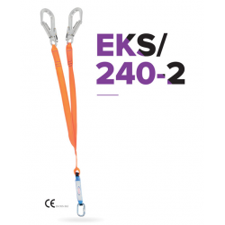 EKS 240-2 Şok Emicili ve Alüminyum Karabinalı Çift Bacaklı Kolonlu Lanyard