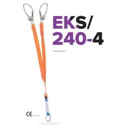 EKS 240-4 Şok Emicili ve Çelik Karabinalı Çift Bacaklı Kolonlu Lanyard