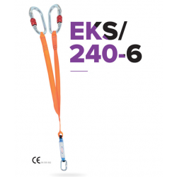 EKS 240-6 Şok Emicili Ve Çelik Karabinalı Çift Bacaklı Kolonlu Lanyard