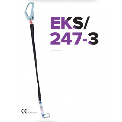 EKS 247-3 Şok Emicili ve Çelik Karabinalı Tek Bacaklı Kılıflı Lanyard