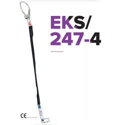 EKS 247-4 Şok Emicili Ve Çelik Karabinalı Tek Bacaklı Kılıflı Lanyard