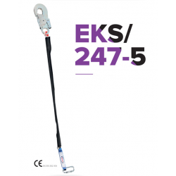 EKS 247-5 Şok Emicili ve Çelik Karabinalı Tek Bacaklı Kılıflı Lanyard