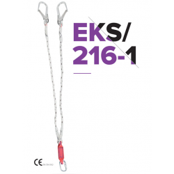 EKS 216-1-2-3 Alüminyum Karabinalı Çift Bacaklı Lanyard